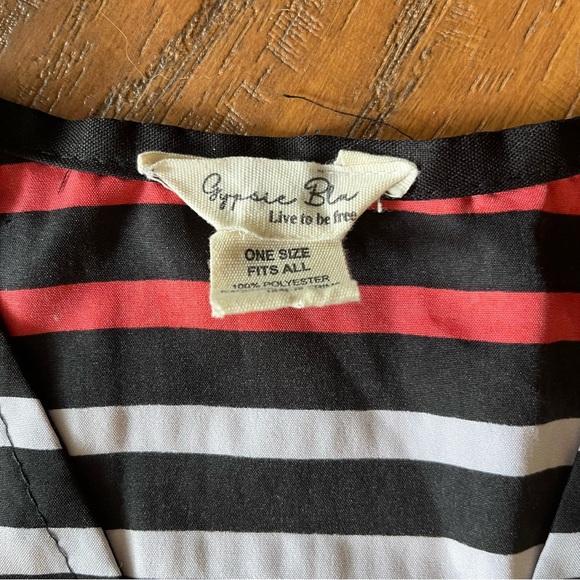 Wmns mumu Kalftan long satin like black/yellowl/red v neck cap sleeve one size - Picture 8 of 9